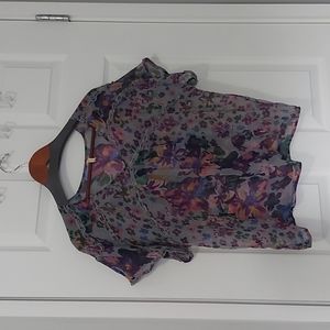 Willow & Clay sheer floral blouse. Floral pattern